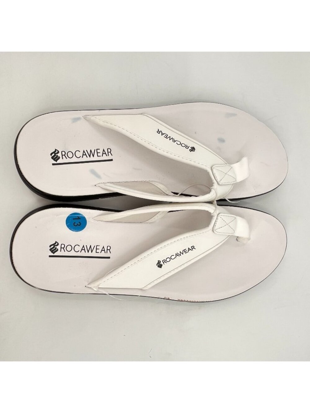 Rocawear Men's Billy Thong Slip-on Flip-Flops - White Size 13 - Damaged